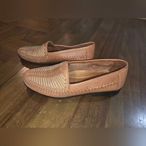 Giorgio Brutini Woven Leather Loafers Sz 9 M Tan / Beige Metro Basket Weave Mens
